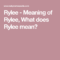 What Does The Name Rylee Mean