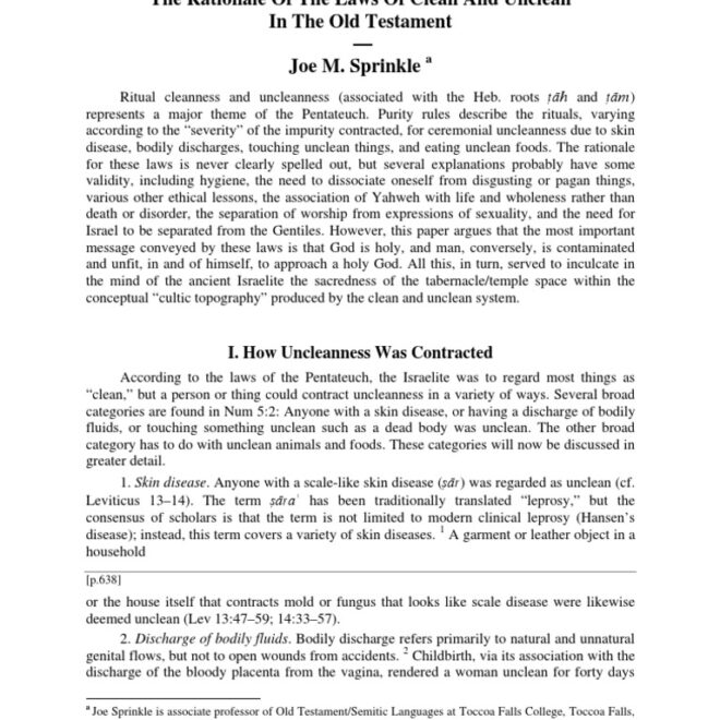 What Does Unclean Mean In The Bible