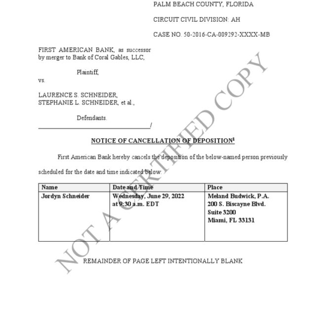 What Does It Mean When Deposition Of Plaintiff Is Cancelled