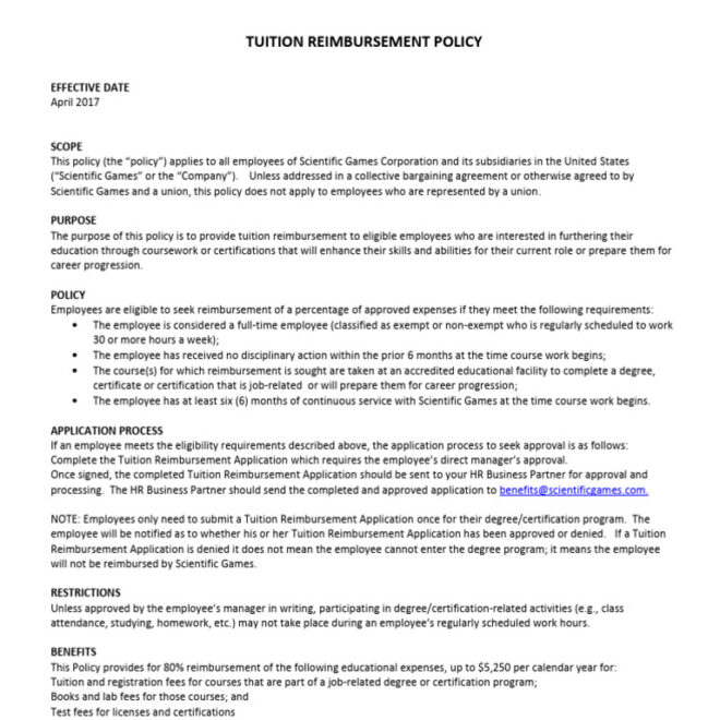 What Does Per Calendar Year Mean For Tuition Reimbursement