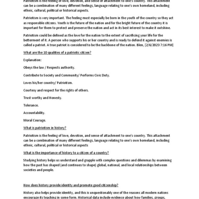 What Does Patriotism Mean To You