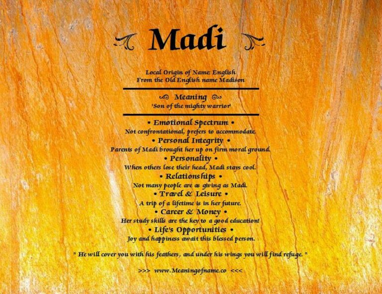 What Does The Name Madi Mean