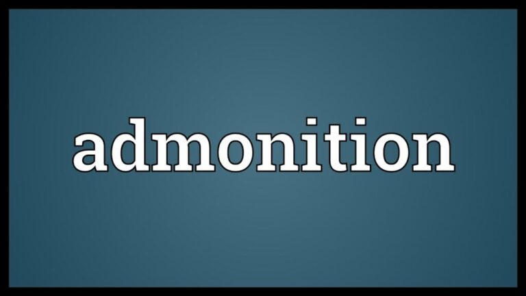 What Does Admonition Mean In The Bible