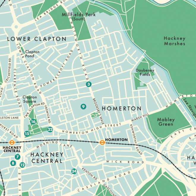 Map Of Hackney London England