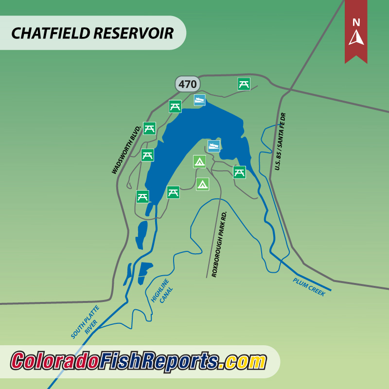 Fish Reports Map of Chatfield Reservoir