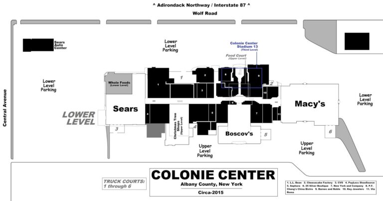 Map Of Colonie Center Mall
