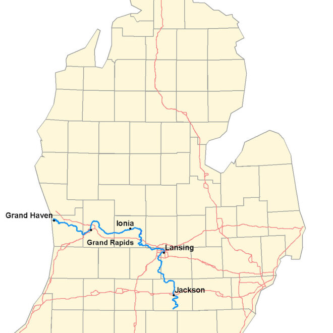 Map Of Grand River In Michigan