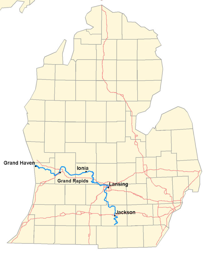 Map Of Grand River In Michigan