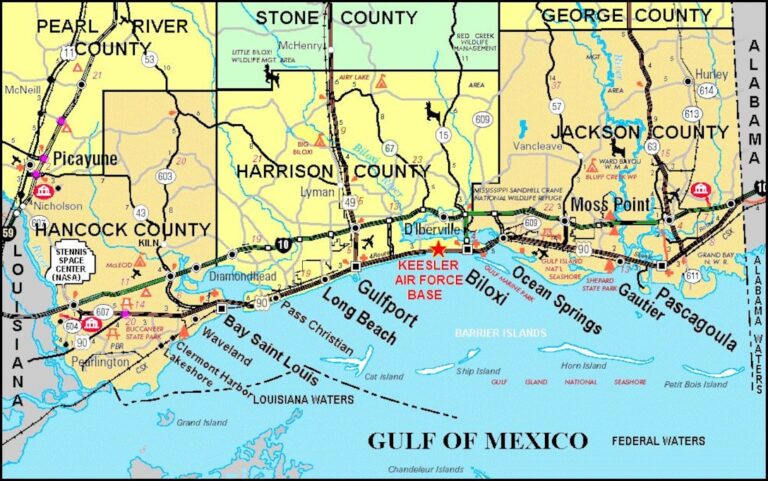Map Of Gulf Of Mexico Beaches