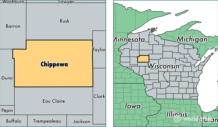 Map of Chippewa County, Wisconsin