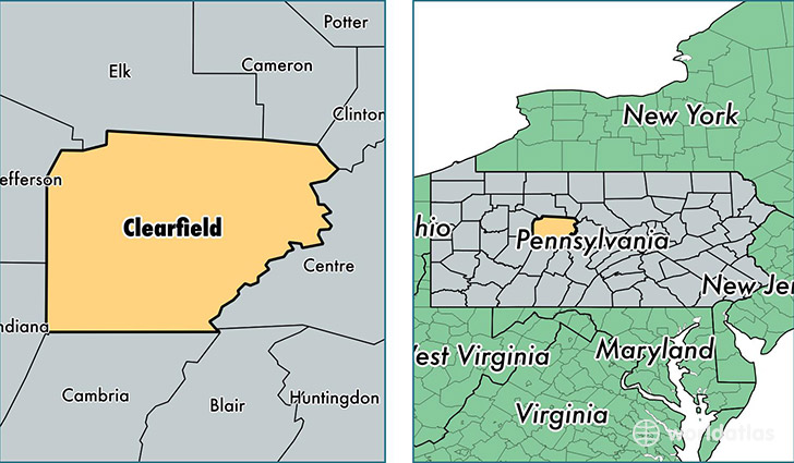 General Map of Clearfield County, Pennsylvania