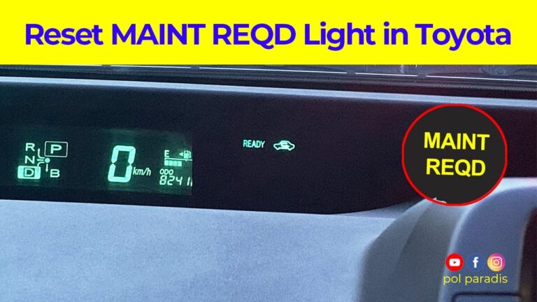 What Does Maint Reqd Mean On Toyota