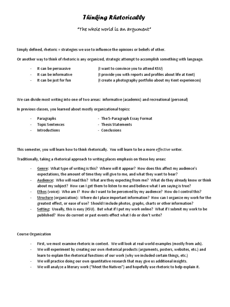 What Does It Mean To Think Rhetorically