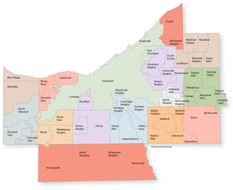 Map Of Cities In Cuyahoga County