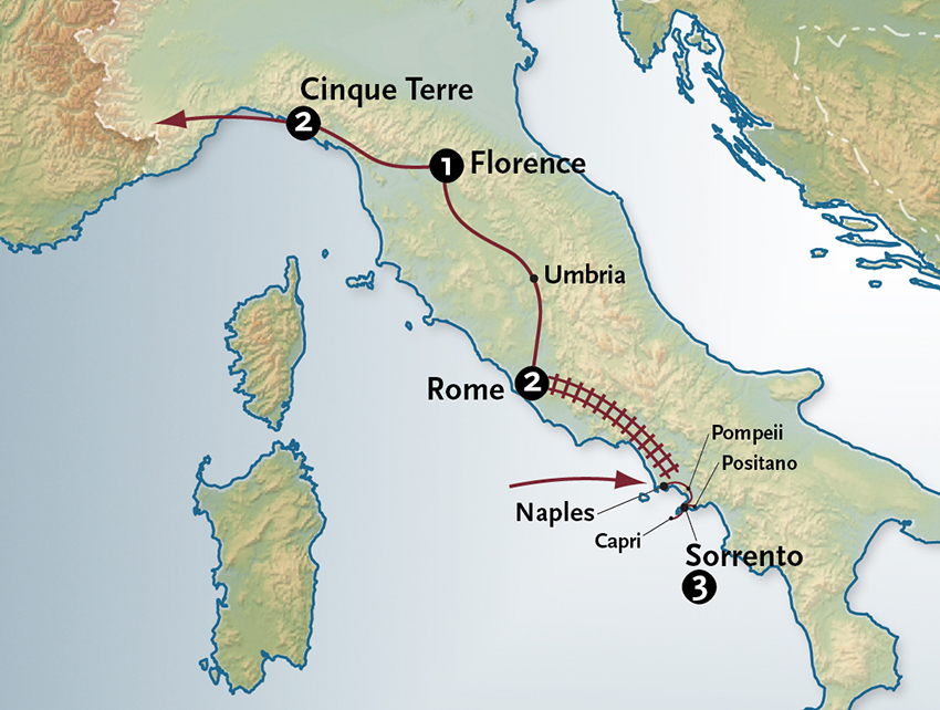 Cinque Terre Amalfi Coast Map - Niki Abigale
