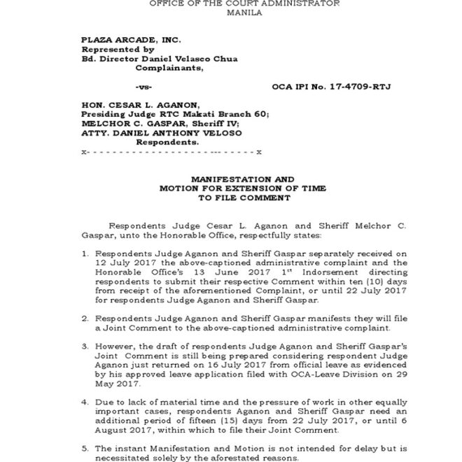 What Does Oca Mean In Court