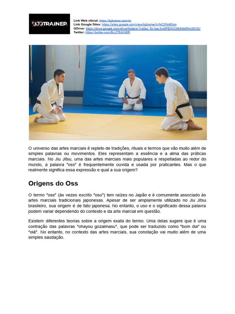 What Does Oss Mean In Jiu Jitsu