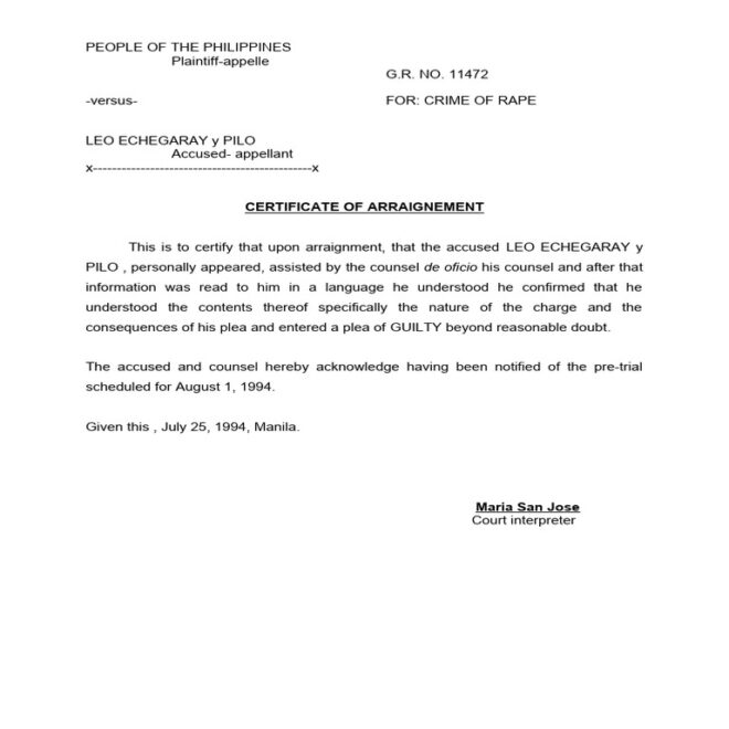 What Does Formal Arraignment Mean