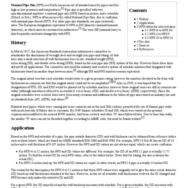 What Does Nominal Pipe Size Mean