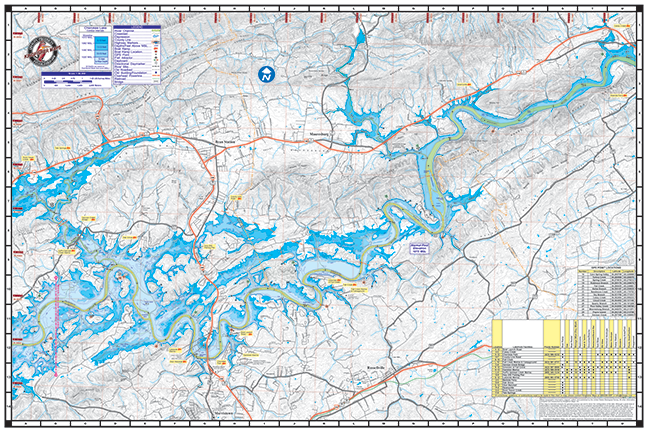 Cherokee Lake Waterproof Map #1702 back view