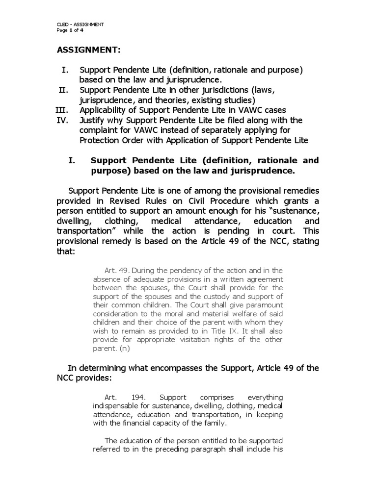 What Does Pendente Lite Mean