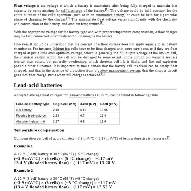 What Does Float Voltage Mean