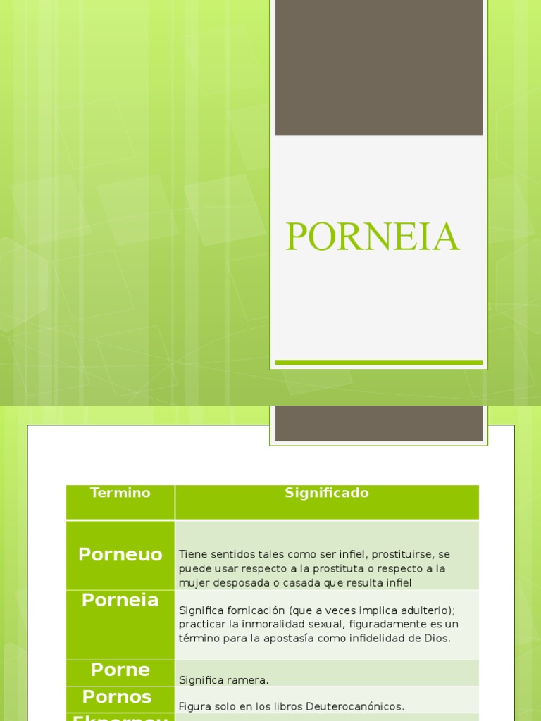 What Does Porneia Mean