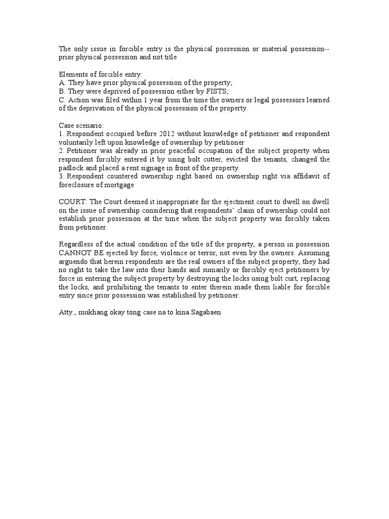 What Does Forcible Entry And Detainer Mean