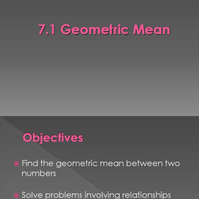 What Is The Geometric Mean Of 7 And 11