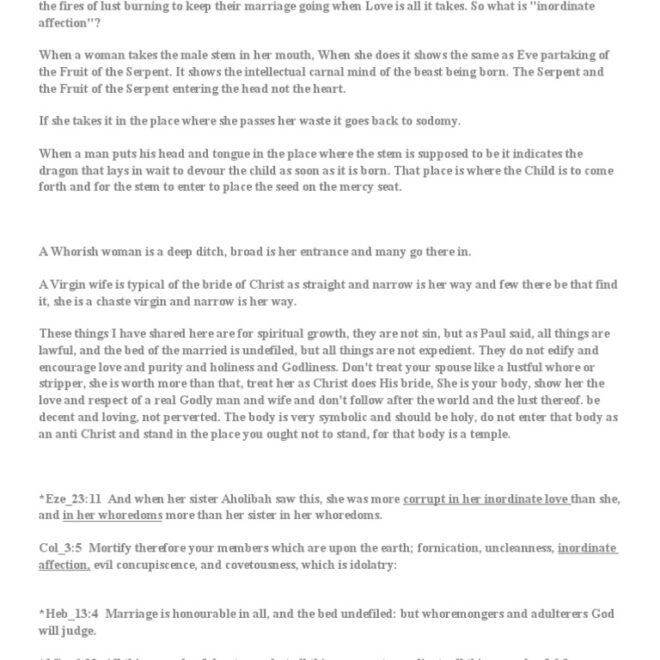 What Does Inordinate Affection Mean