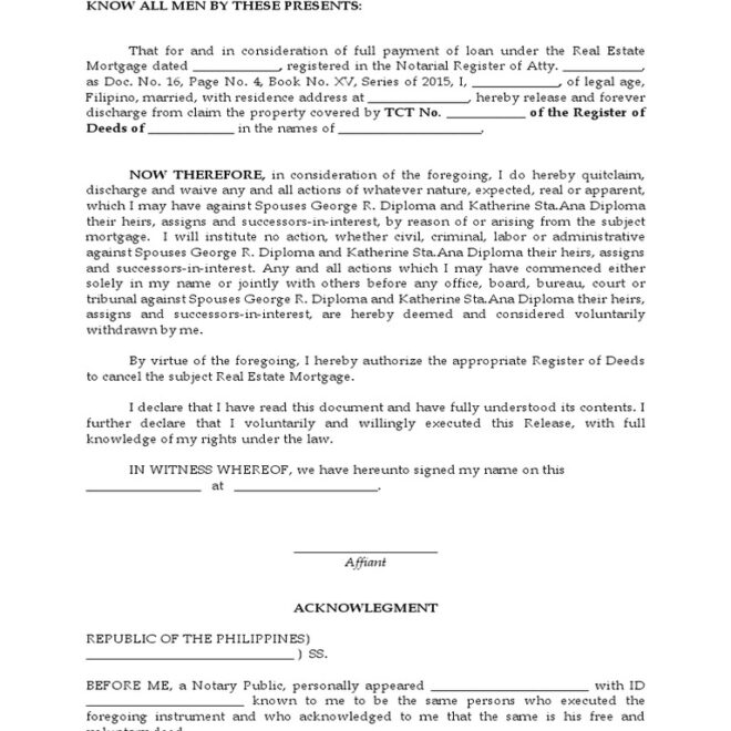 What Does Release Of Mortgage Mean
