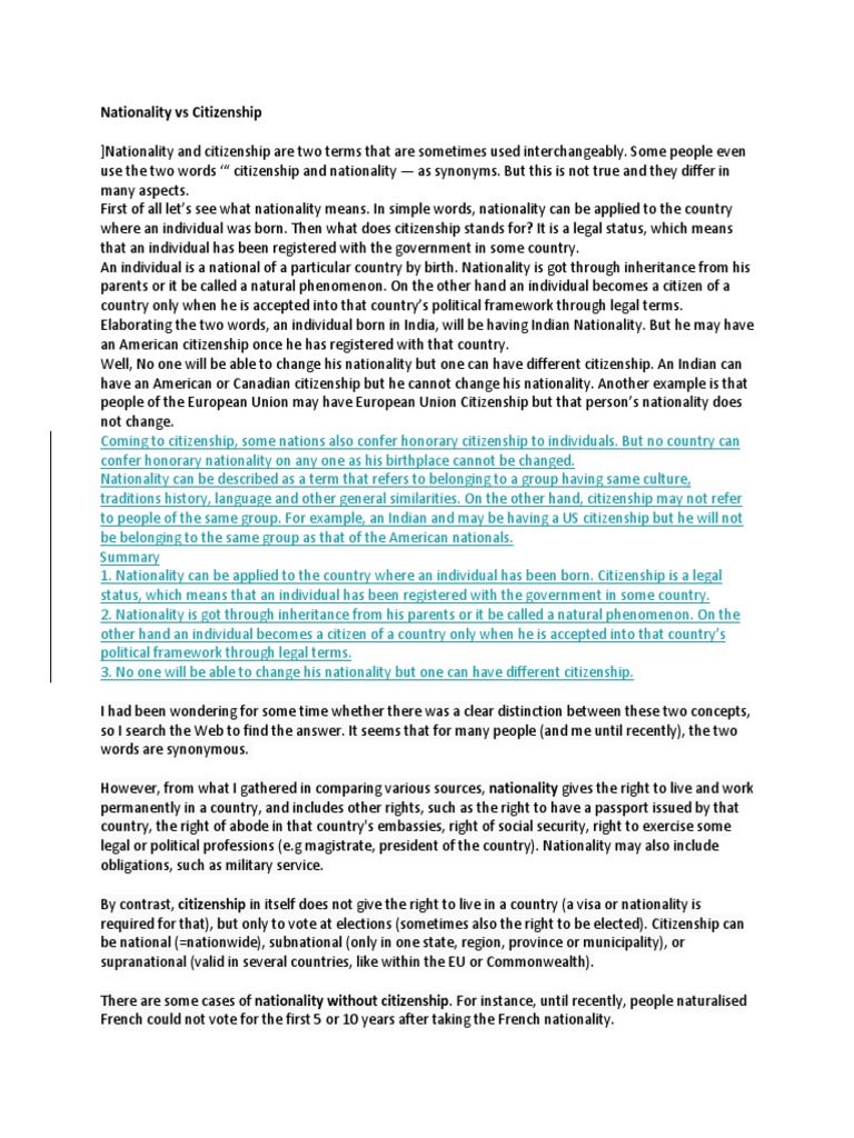 What Does N Mean In Citizenship