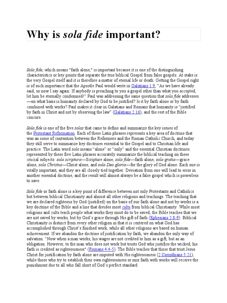 What Does Sola Fide Mean