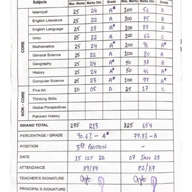 What Does S Mean On Report Card