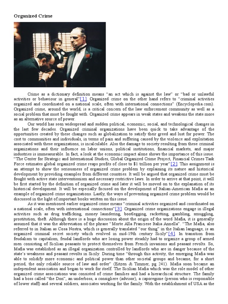 What Does Engaging In Organized Crime Mean