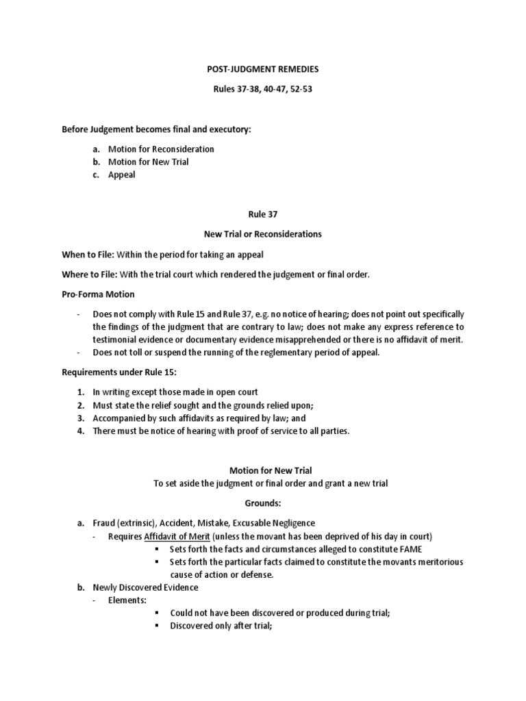 What Does Post Judgment Mean