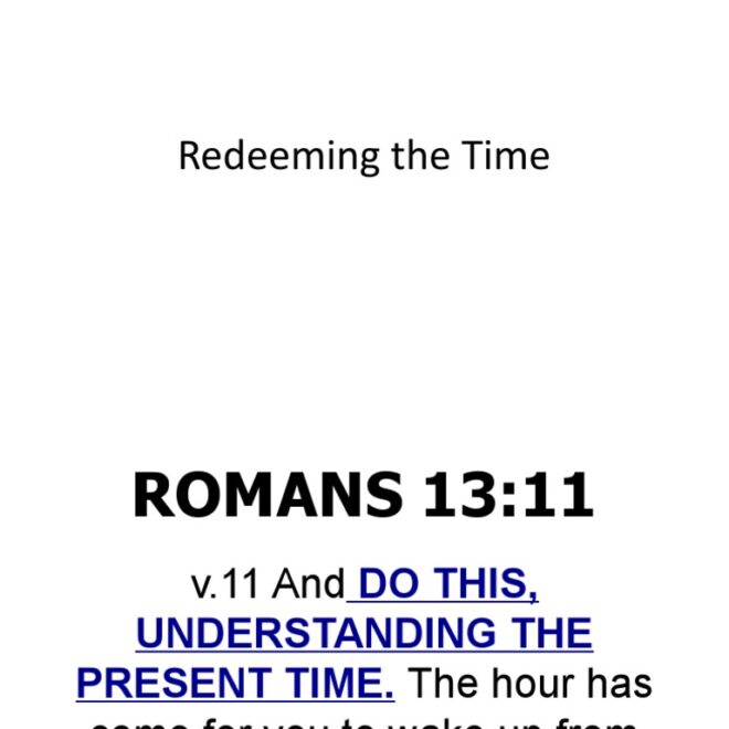 What Does Redeeming The Time Mean