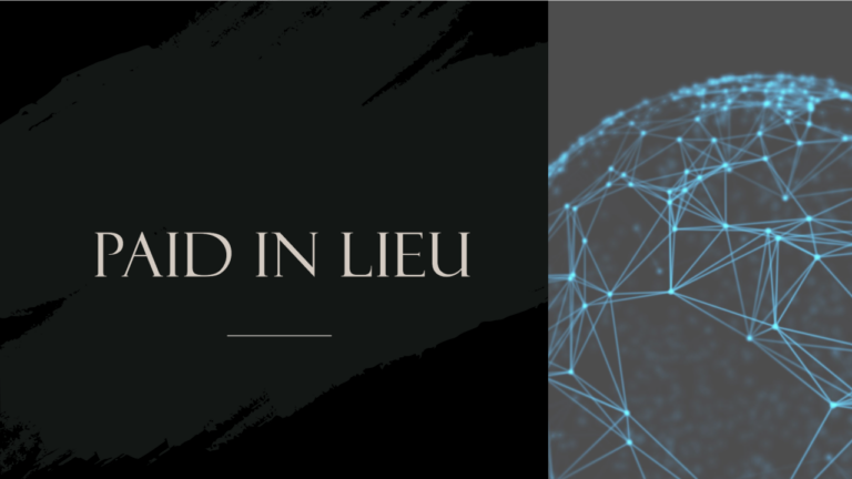 What Does Payment In Lieu Mean