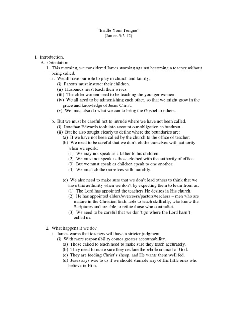 What Does It Mean To Bridle Your Tongue