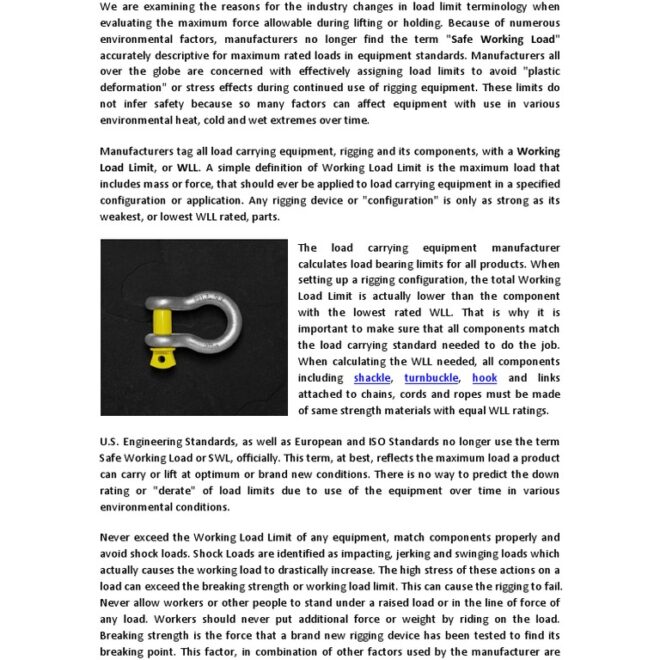 What Does Working Load Limit Mean