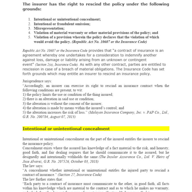 What Does Rescinded Mean In Insurance