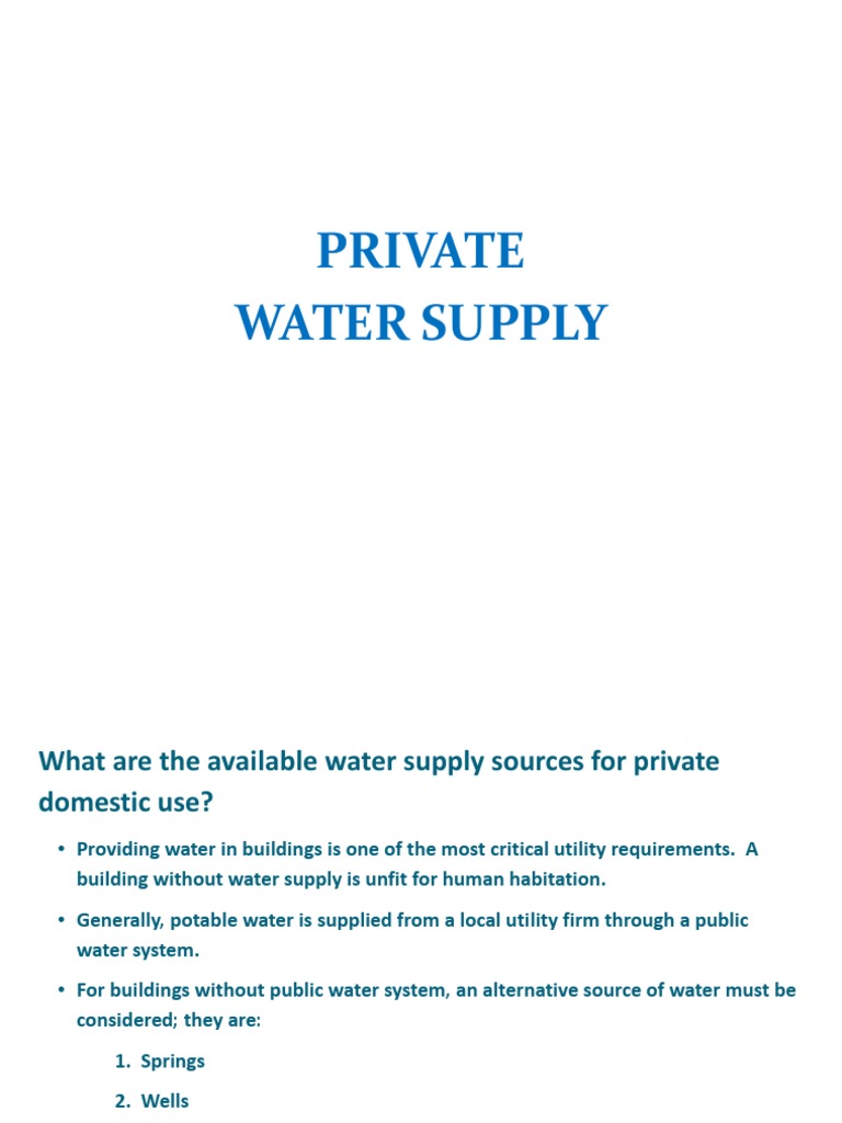 What Does Private Water Mean