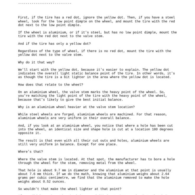 What Do The Dots On Tires Mean