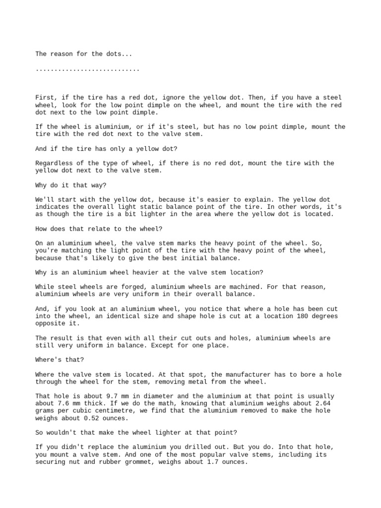 What Do The Dots On Tires Mean