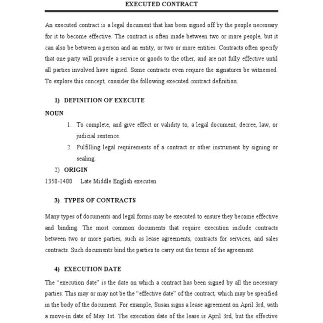 What Does It Mean To Execute A Contract