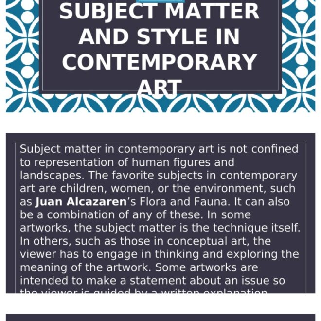 What Does Subject Matter In Art Mean