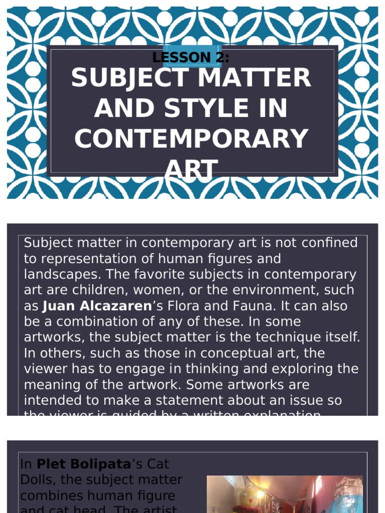 What Does Subject Matter In Art Mean