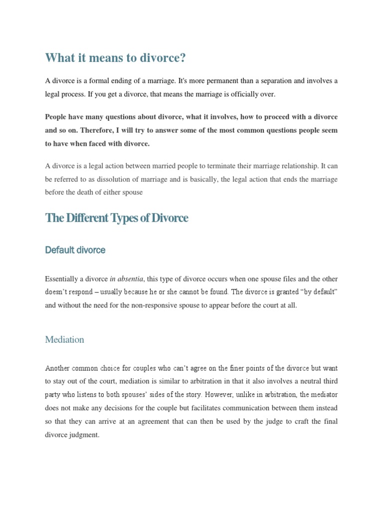 What Does Domestic Relations Mean In A Divorce