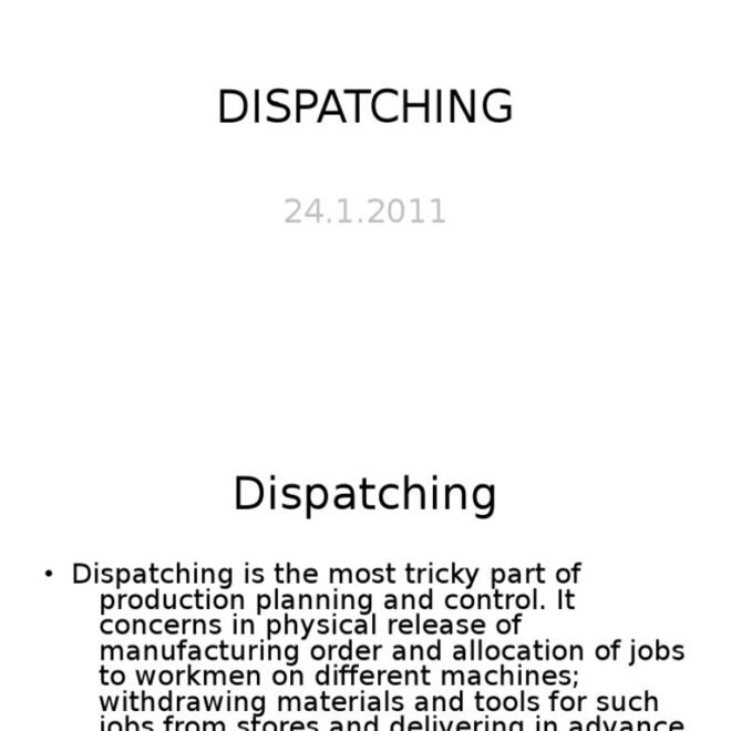 What Does Dispatching Mean In Shipping