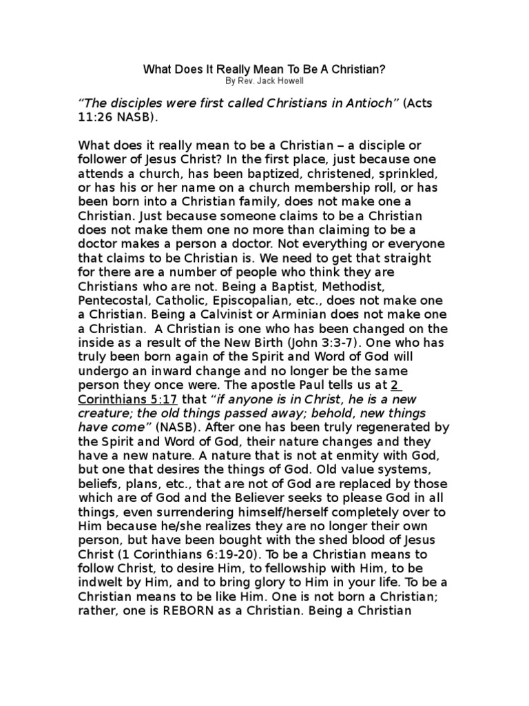 What Does Being A Christian Mean To You